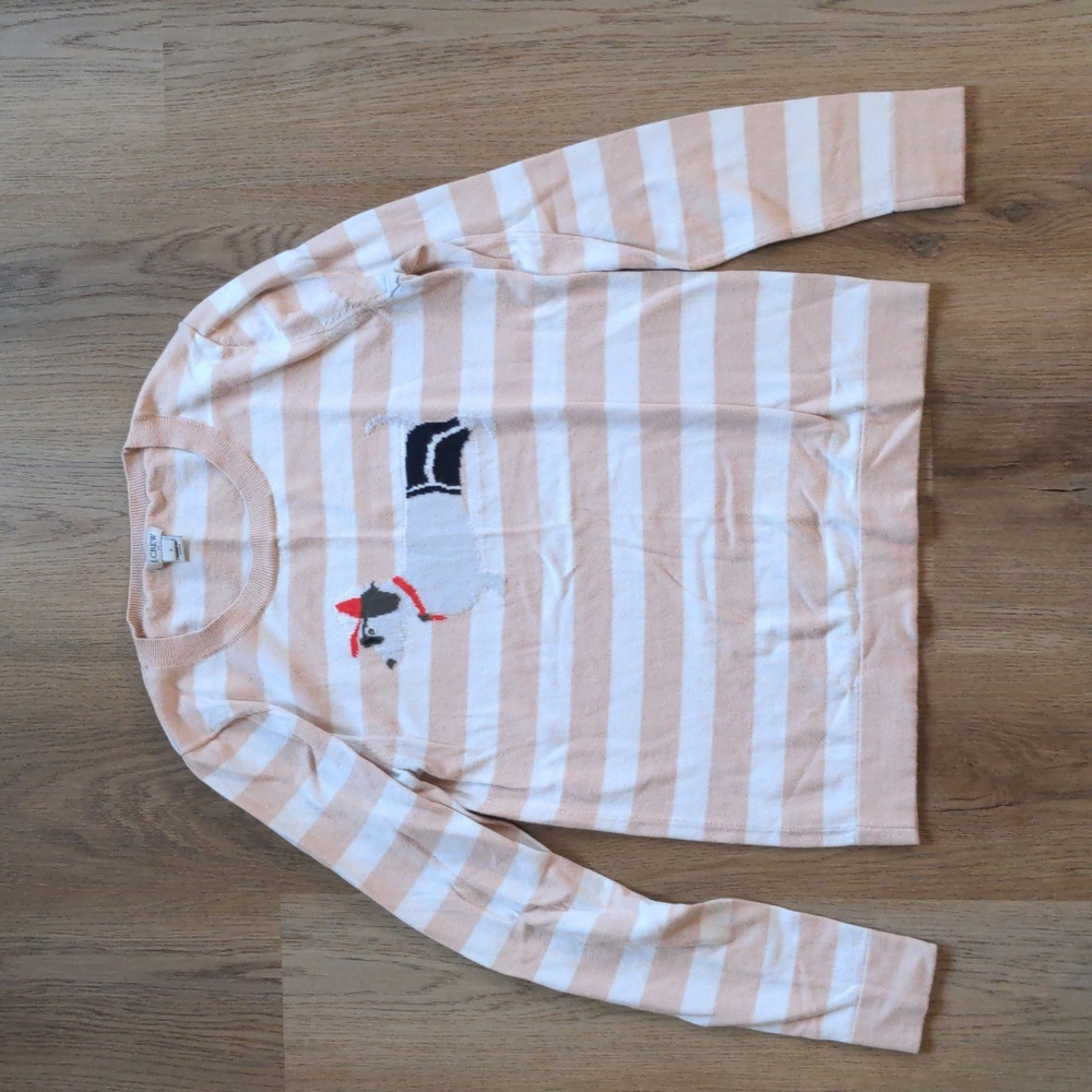 5️⃣for2️⃣0️⃣!! JCrew Pink Striped Daushound Sweater Small